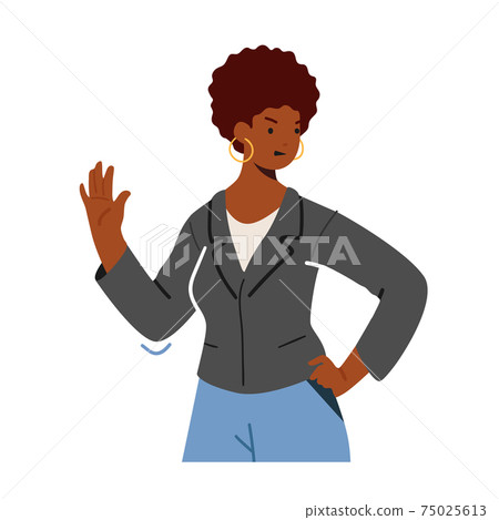 Negative gesture woman character cartoon Vector Image