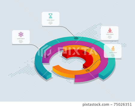 abstract circle isometric timeline infographics 4 steps with world map abstract circle isometric timeline infographics 4 steps with world map 75026351