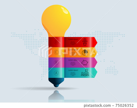 abstract light bulb infographics 4 steps with world map for business and presentation abstract light bulb infographics 4 steps with world map for business and presentation 75026352
