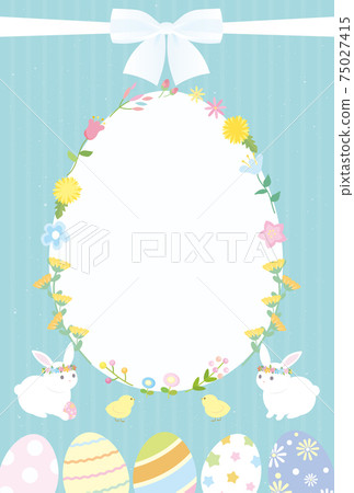 Easter fashionable card vertical illustration material 75027415
