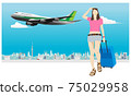 A woman going on a trip 75029958