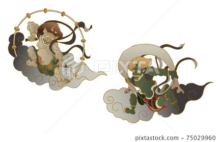 Fujin Raijin Figure - Stock Illustration [75029960] - PIXTA