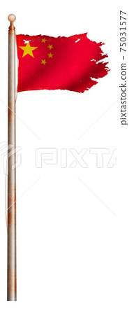 Dirty and torn national flag graphic / People's Republic of China 75031577