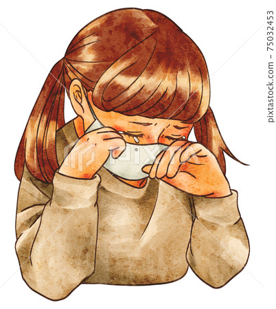 Child in a crying mask - Stock Illustration [75032453] - PIXTA