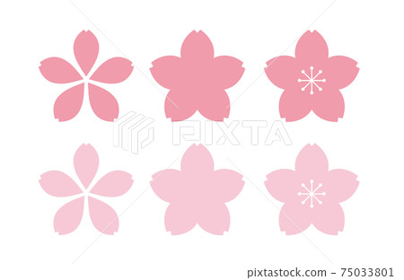 各種形狀的櫻花的插圖素材集 75033801
