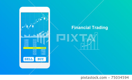 Illustration with the concept of mobile trading 75034594