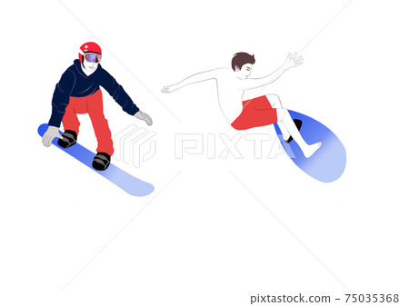 Snowboarder and surfer illustration 75035368