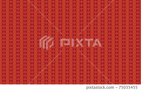 Japanese pattern Kuruwa connection (ring difference connection) Seamless pattern background material red 75035455
