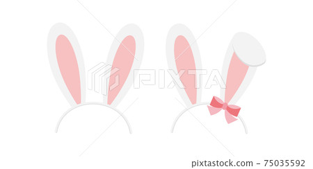 Easter bunny rabbit ears headband vector icon set isolated on white background. Easter bunny rabbit ears headband vector icon set isolated on white background. 75035592