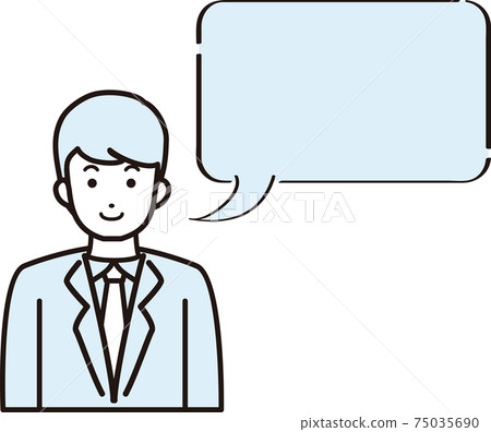 Men's business balloon suit upper body copy space illustration Men's business balloon suit upper body copy space illustration 75035690