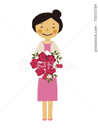 人的物質。黨的圖像例證。禮服的婦女。 75035784