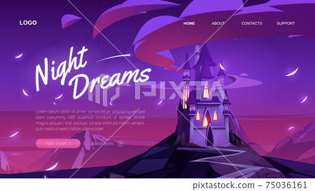 Vector banner of fantasy party, night dreams 75036161