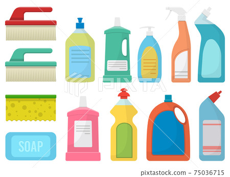 House cleaning supplies vector design illustration isolated on white background House cleaning supplies vector design illustration isolated on white background 75036715