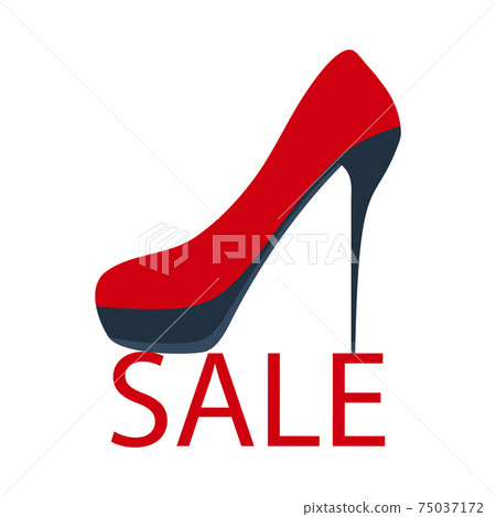 High Heel Shoe On Sale Sign Icon 75037172