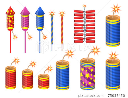 Firecrackers vector design illustration isolated on white background Firecrackers vector design illustration isolated on white background 75037450