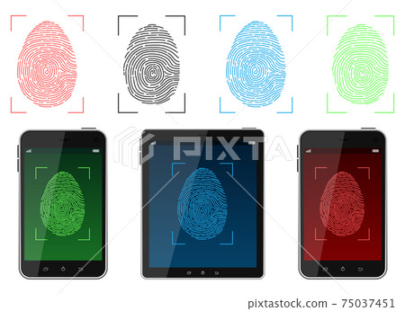 Unlock fingerprint scanning vector design illustration isolated on white background 75037451