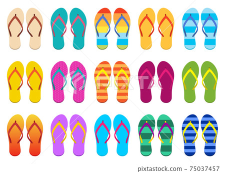 Flip flops set vector design illustration... - Stock Illustration ...