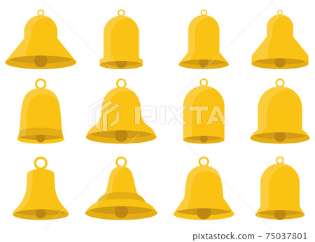 Golden bell vector design illustration isolated on white background 75037801
