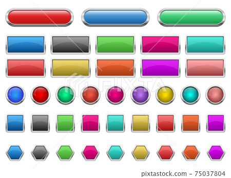 Glossy buttons set vector design illustration isolated on white background 75037804