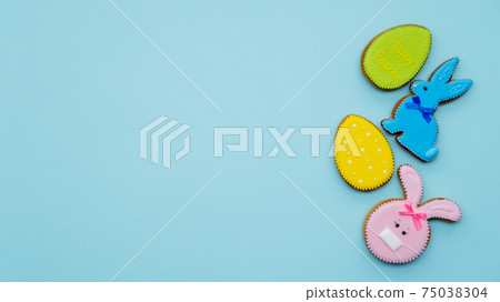 holiday banner pandemic easter egg bunny pattern 75038304