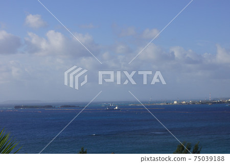 Off the coast of Henoko as seen from Abu, Nago City, Okinawa Prefecture 75039188