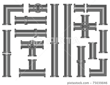 Metallic pipes vector design illustration isolated on white background 75039846