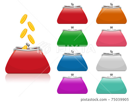 Purse bag for coins vector design illustration isolated on white background Purse bag for coins vector design illustration isolated on white background 75039905