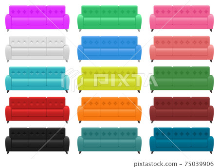 Realistic sofa vector design illustration isolated on white background Realistic sofa vector design illustration isolated on white background 75039906