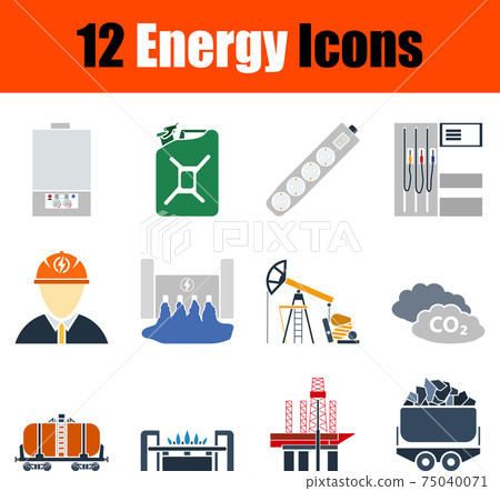 Energy Icon Set Energy Icon Set 75040071