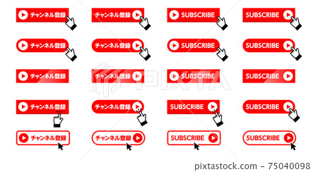 Channel registration button icon material set 75040098