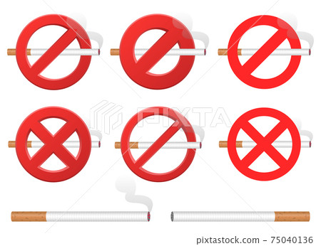No smoking sign vector design illustration isolated on white background 75040136