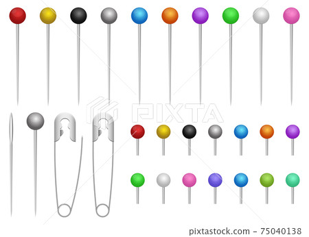 Sewing needles and pins vector design illustration isolated on white background Sewing needles and pins vector design illustration isolated on white background 75040138