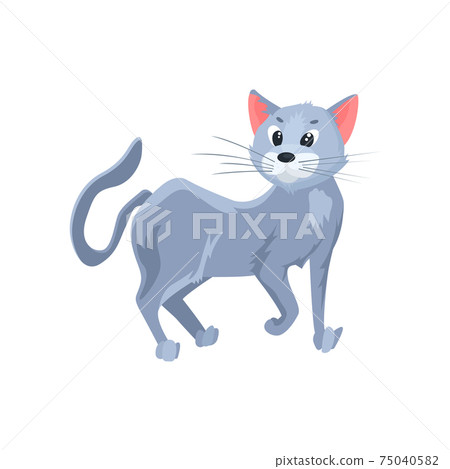 Cat flat icon. Colored vector element from animals collection. Creative Cat icon for web design, templates and infographics. Cat flat icon. Colored vector element from animals collection. Creative Cat icon for web design, templates and infographics. 75040582