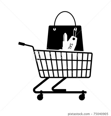 Shopping Cart With Bag Of Cosmetics Icon 75040905