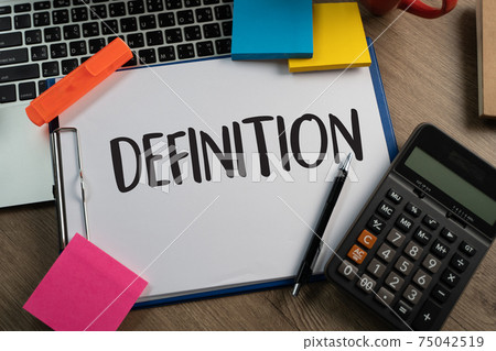 DEFINITION Business team hands at work 75042519