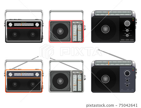 Portable vintage radio vector design illustration isolated on white background Portable vintage radio vector design illustration isolated on white background 75042641