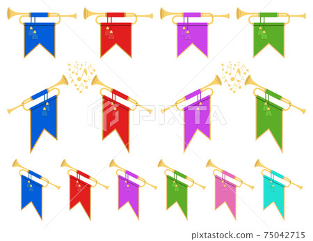 Golden horn trumpet vector design illustration isolated on white background 75042715