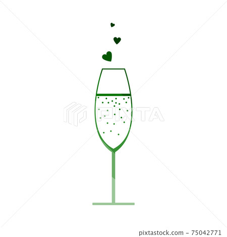 Champagne Glass With Heart Icon 75042771