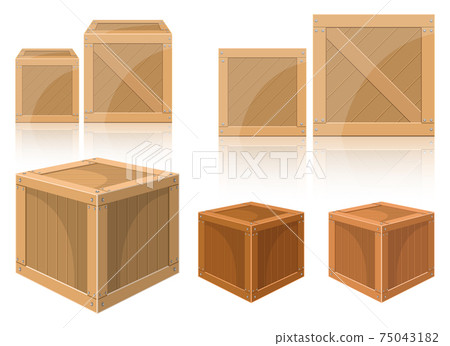 Wooden box vector design illustration isolated on white background Wooden box vector design illustration isolated on white background 75043182
