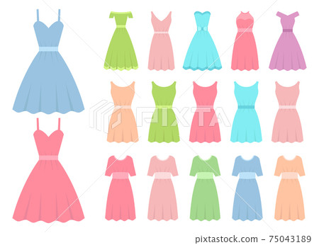 Dress in flat design vector design illustration isolated on white background 75043189