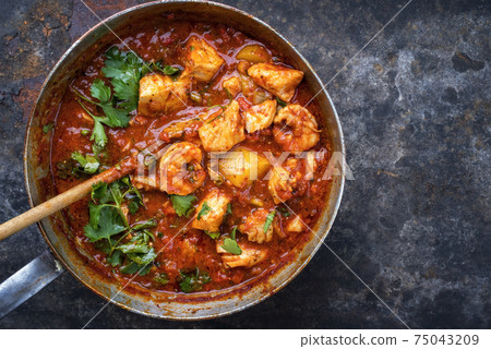 Creole cajun court bouillon with fish and seafood gumbo chowder stew Creole cajun court bouillon with fish and seafood gumbo chowder stew 75043209