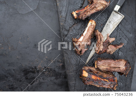 barbecue spare ribs baby back cut with hot honey chili marinade barbecue spare ribs baby back cut with hot honey chili marinade 75043236