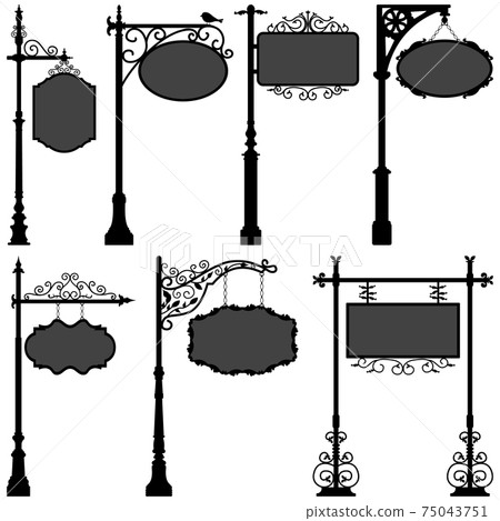 Signage Sign Pole Frame Street.  75043751
