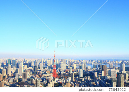 東京,東京城市景觀和東京鐵塔景觀 東京,東京城市景觀和東京鐵塔景觀 75043922