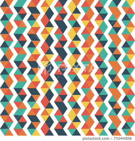 Seamless geometric, vintage pattern. With triangles. Seamless geometric, vintage pattern. With triangles. 75044806