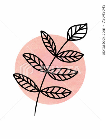 Abstract Botanical Wall Art, Abstract Leaves, boho branch botanical art for wall decoration, postcard or brochure design. Vector illustration. Abstract Botanical Wall Art, Abstract Leaves, boho branch botanical art for wall decoration, postcard or brochure design. Vector illustration. 75045045