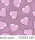 Seamless pattern with cute hearts, background for Valentine's Day. 75045189