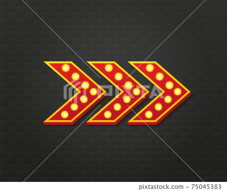 Retro 3d advertising with retro lightbox on background for banner design. Vector design banner. Vector stage. 75045383