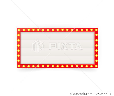 Retro 3d advertising with retro lightbox on background for banner design. Vector design banner. Vector stage. Retro 3d advertising with retro lightbox on background for banner design. Vector design banner. Vector stage. 75045505