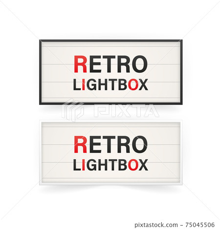Retro 3d advertising with retro lightbox on background for banner design. Vector design banner. Vector stage. 75045506